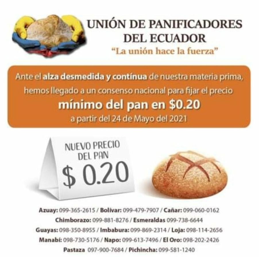 Comunicado de la Unión de Panificadores del Ecuador