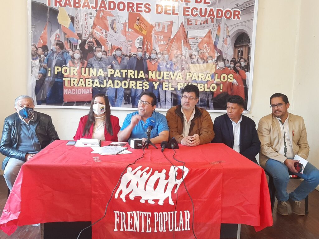 Rueda de prensa. Unión General de Trabajadores y Frente Popular