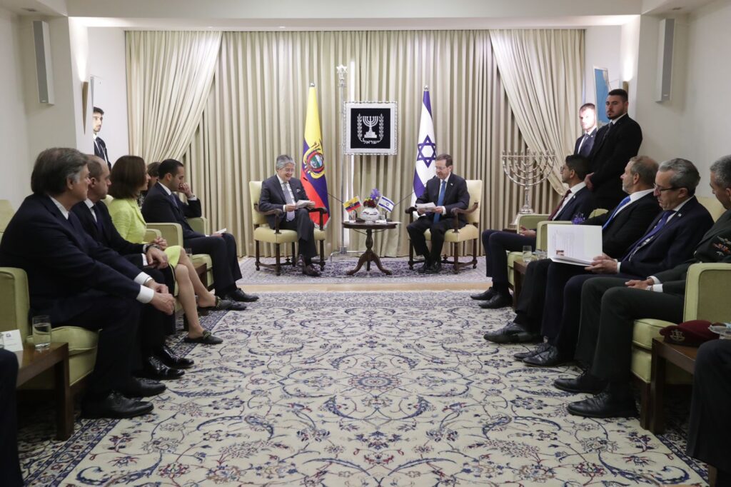 El presidente de Israel, Isacc Herzog, recibió al Mandatario ecuatoriano Guillermo Lasso, en la residencia presidencial en Jerusalén | 11 de mayo de 2022