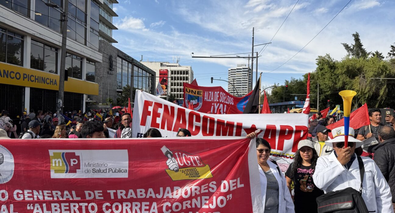 Organizaciones sociales rechazan políticas del Gobierno con una movilización en Quito