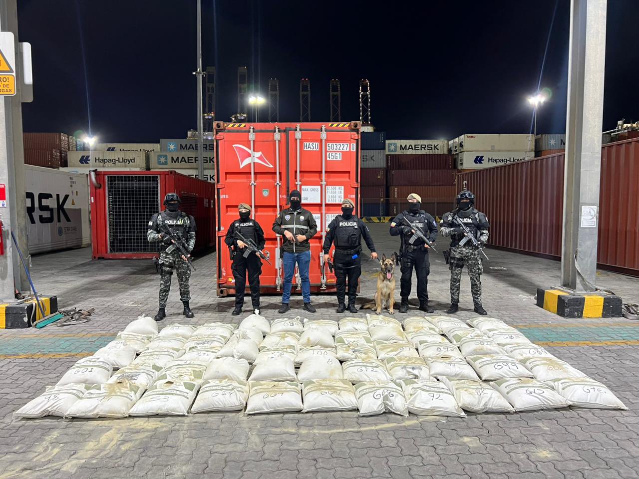 Incautan en Posorja 1,34 toneladas de droga que tenía como destino final Egipto