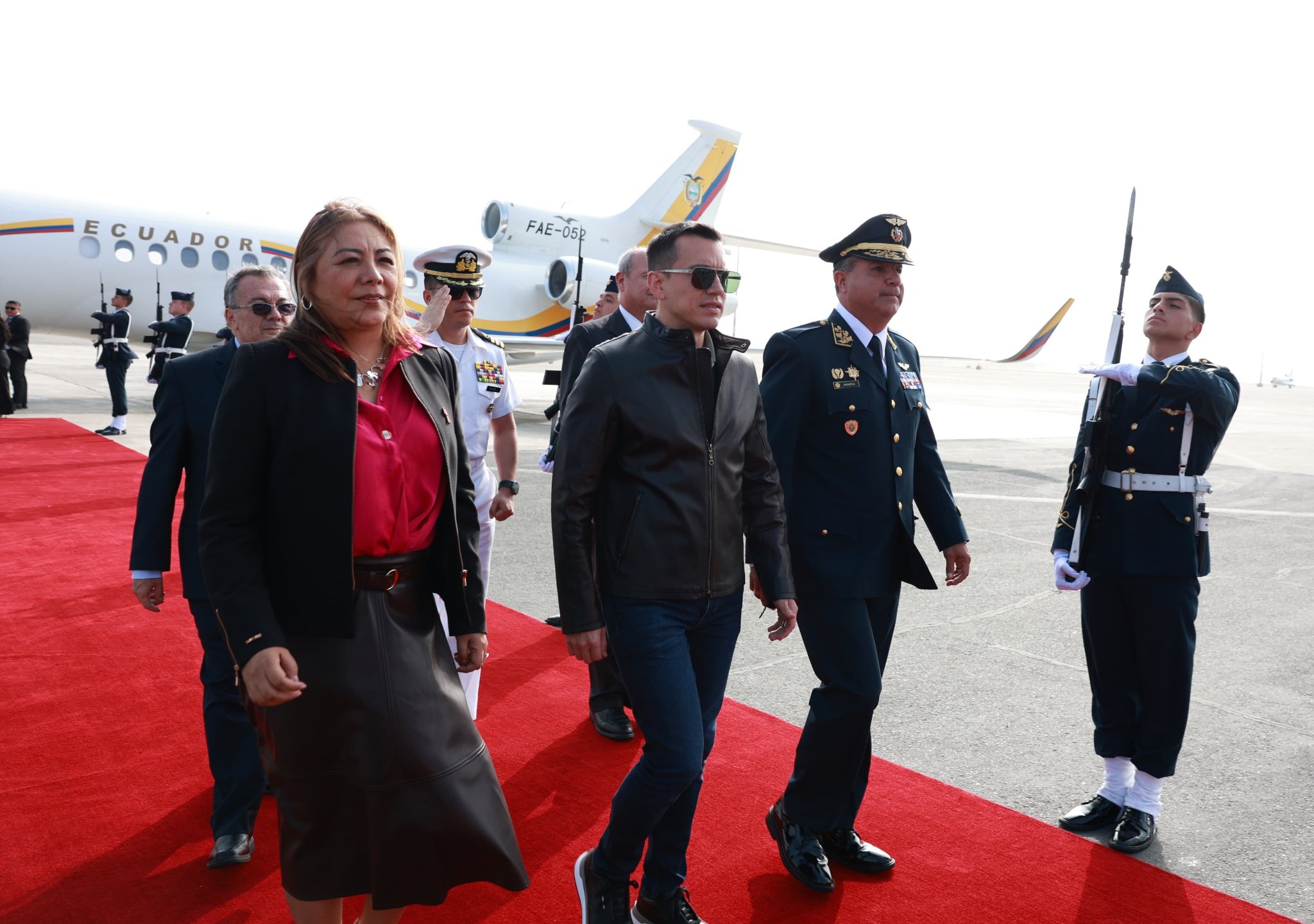 Noboa llega a Perú para posesión de Fujimori