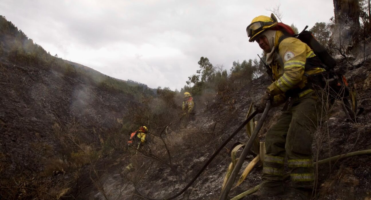 Incendio en Casitagua sigue activo y tres helicópteros combaten las llamas